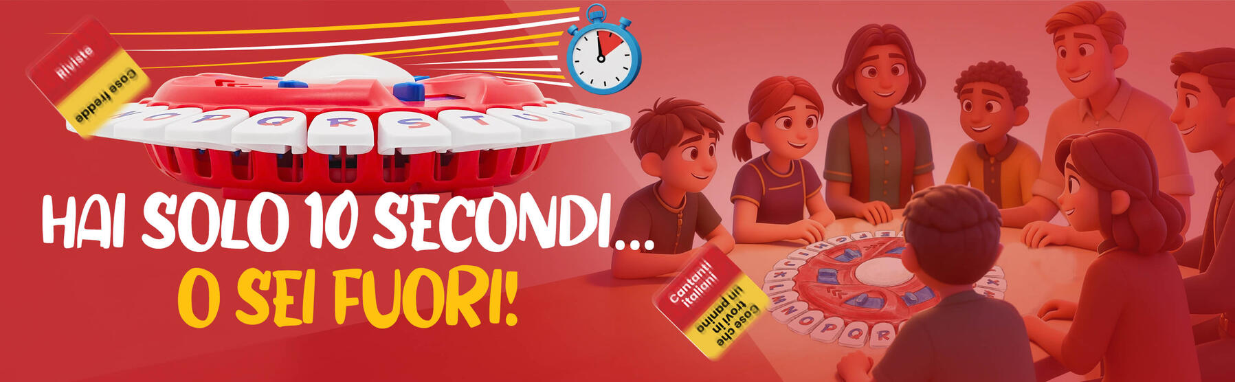 Giocatori che sfidano il timer di 10 secondi nel gioco da tavolo SUNEI